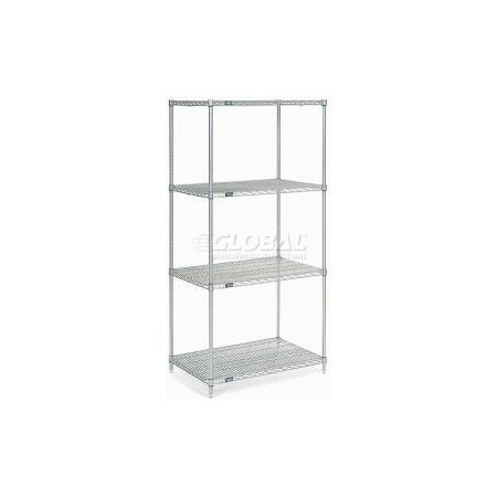 Global Equipment Nexelate    Silver Epoxy Wire Shelving Starter 36"W x 30"D x 74"H 30367EP